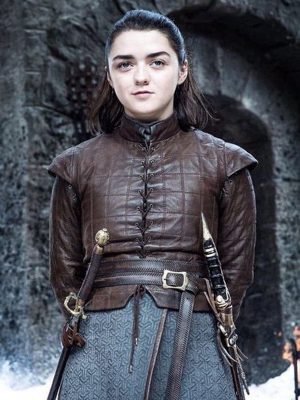 Arya Stark TV Series Game of Thrones Brown Leather Jacket