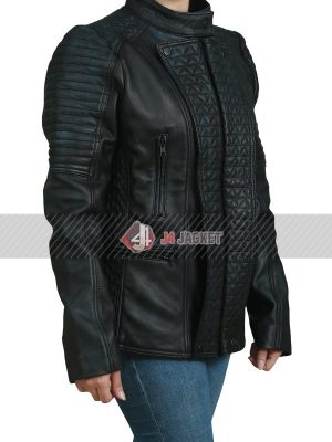 Womens Leather Quilted Style Jacket