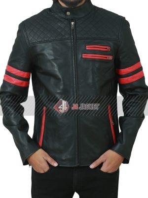 Mens Cafe Racer Genuine Leather Jacket