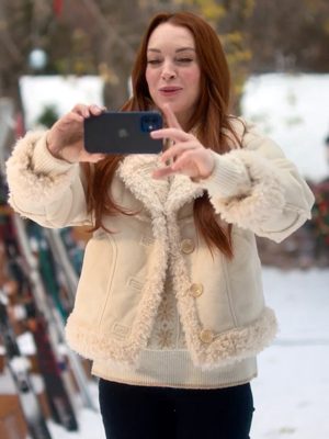 Sierra Belmont Falling for Christmas Lindsay Lohan Leather Jacket