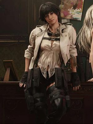 Kate Higgins Devil May Cry 5 White Leather Jacket