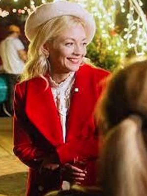 Emily Kinney Christmas Movie Santa Bootcamp Red Wool Trench Coat