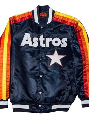 Baseball Team Houston Astros Star Stripe Blue Bomber Jacket