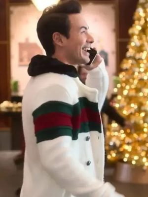 George Young Falling for Christmas Movie White Wool Jacket