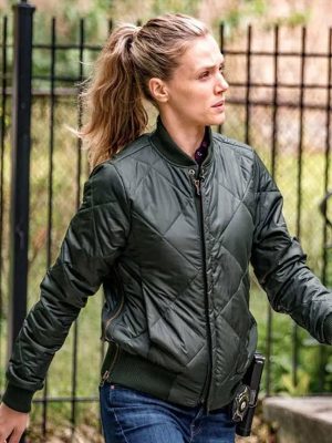 Tracy Spiridakos Chicago PD Hailey Upton Green Quilted Jacket