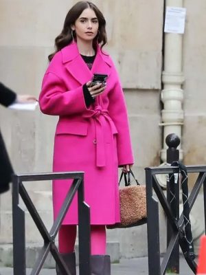 Lily Collins Emily In Paris Emily Cooper Wool Trench Coat
