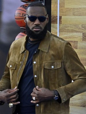 Hustle (2022) Event Night LeBron James Brown Suede Jacket