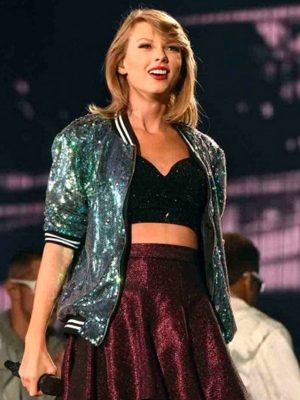 Celebrity Singer Taylor Swift Sparkly Sequin Varsity Jacket