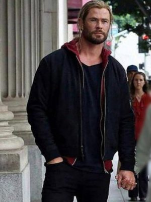 Chris Hemsworth Movie Thor Love Thunder 2022 Thor Black Cotton Bomber Jacket