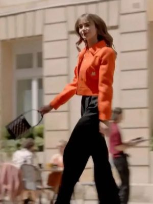 Emily in Paris S03 Lily Collins Orange Jacket