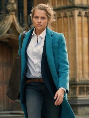 Diana Bishop A Discovery of Witches Blue Wool Trench Coat