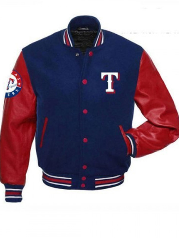 Texas Rangers Red and Blue Varsity Jacket - J4Jacket