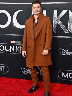 Oscar Isaac Moon Knight Marc Spector Brown Wool Trench Coat