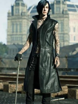 Devil May Cry 5 Black Dante Leather Coat Costume - USA Leather Factory