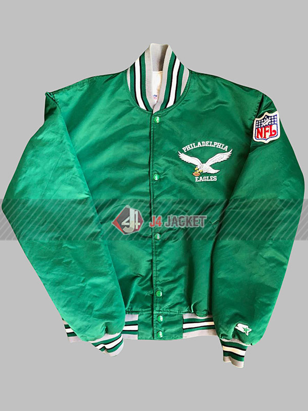 90's Philadelphia Eagles Starter Satin Bomber NFL Jacket Size