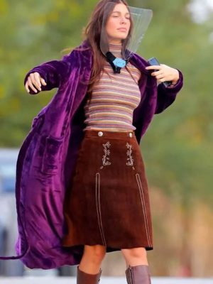 Camila Dunne Daisy Jones & The Six Camila Morrone Purple Velvet Coat