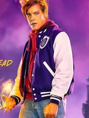 Justin Derickson Heath Burns Monster High The Movie Purple and White Varsity Jacket