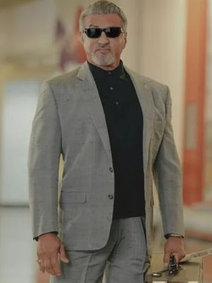 Sylvester Stallone Tulsa King Dwight ‘The General’ Manfredi Grey Blazer Suit