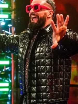 WWE Raw 2023 Seth Rollins Black Puffer Jacket