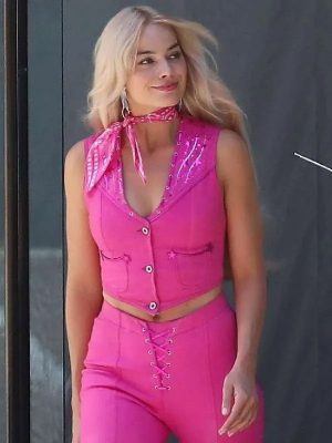 Margot Robbie Barbie 2023 Pink Cotton Vest