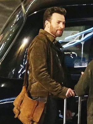 Ghosted Chris Evans Brown Leather Jacket