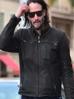John Wick Chapter 4 2023 Keanu Reeves Leather Jacket