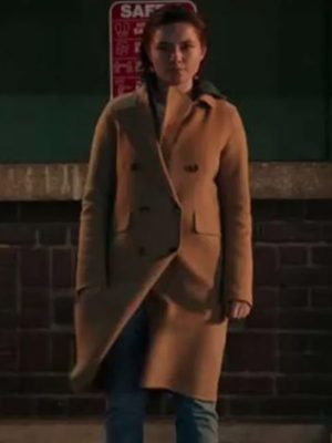 A Good Person 2023 Florence Pugh Brown Wool Coat