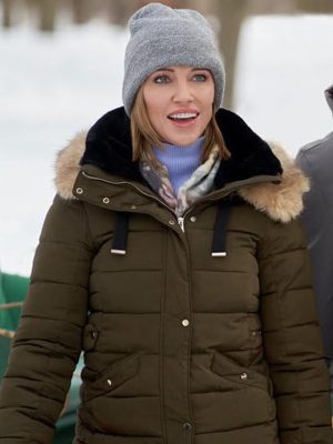 Katie Cassidy A Royal Christmas Crush Puffer Jacket