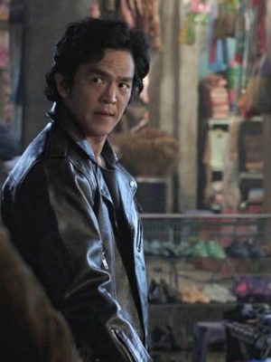 The Leopard Ghosted John Cho Black Leather Jacket