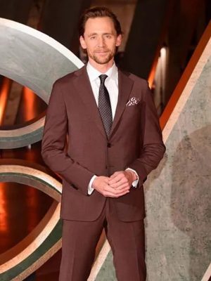 Photoshoot London Loki Tom Hiddleston Brown Suit