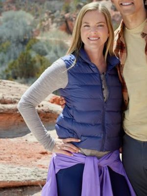 Love in Zion National Cindy Busby Blue Puffer Vest
