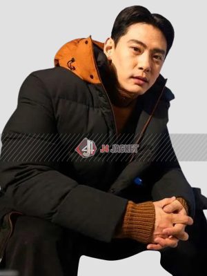 Teo Yoo Past Lives Movie Event Hae Sung Black Puffer Coat