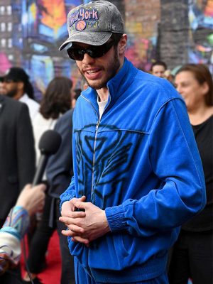 Pete Davidson Transformers Rise of the Beasts Movie Premiere 2023 Blue Jacket