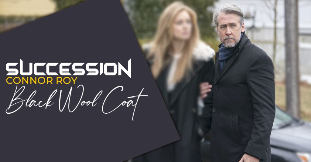 Succession Connor Roy Black Wool Coat