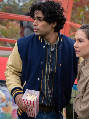 TV Series The Way Home Siddharth Blue and Beige Varsity Jacket