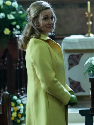 Laura Linney The Miracle Club Yellow Wool Coat