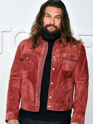 Aquaman and the Lost Kingdom 2023 Arthur Curry Red Suede Leather Jacket