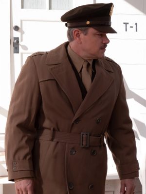 Oppenheimer Matt Damon Brown Trench Coat
