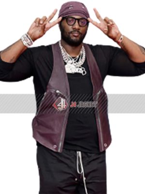 American Rapper Peezy Bet Awards Ceremony 2023 Purple Leather Vest