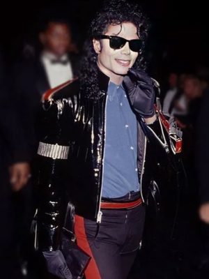 American Singer Michael Jackson Persian Eagle Black Leather Jacket