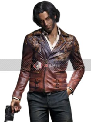 Dr. Luis Serra Navarro Video Game Resident Evil 4 Brown Leather Jacket