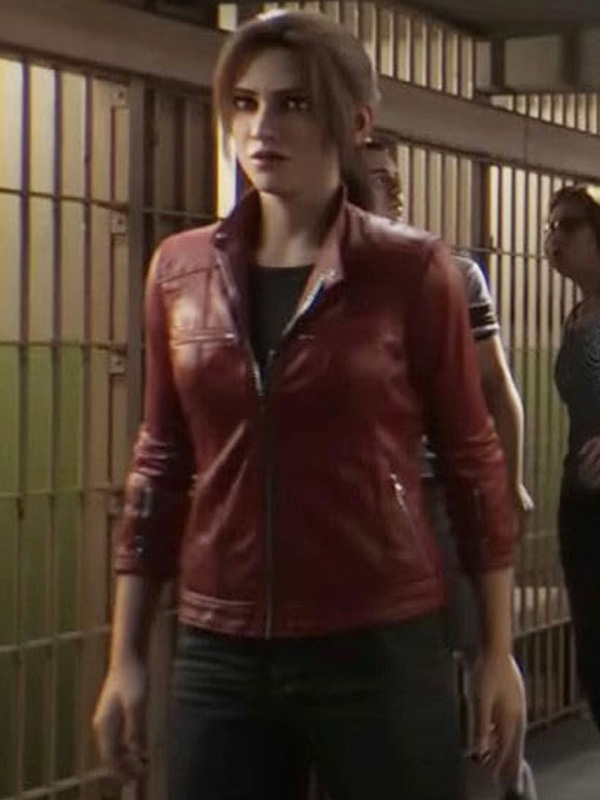 Buy Womens Claire Redfield Resident Evil Red Moto Leather Jacket