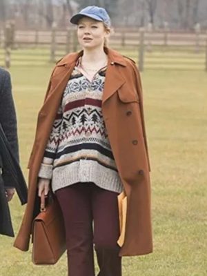 Succession Season 01 Sarah Snook Brown Wool Trench Coat