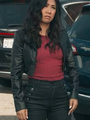 TV Series The Equalizer Liza Lapira Black Cropped Leather Jacket