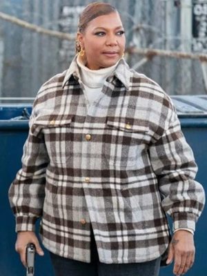The Equalizer Season 03 Robyn McCall Brown Wool Checkered Jacket