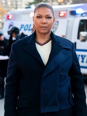 The Equalizer Season 03 Queen Latifah Blue Wool Trench Coat
