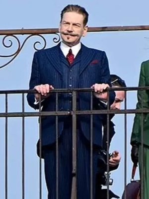 Kenneth Branagh A Haunting in Venice 2023 Blue Suit