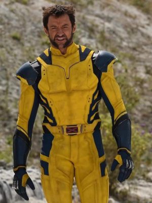 Hugh Jackman Deadpool 3 2024 Wolverine Yellow and Blue Leather Jacket