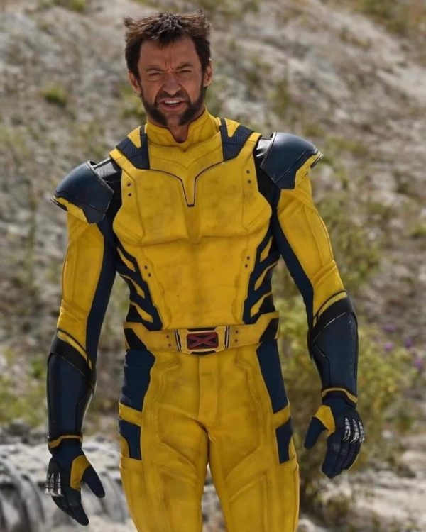 Hugh Jackman Deadpool 3 2024 Wolverine Yellow and Blue Leather Jacket