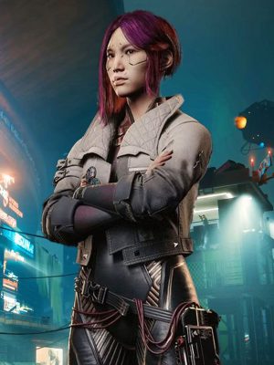 Phantom Liberty 2023 Video Game Cyberpunk 2077 Gray Cropped Leather Jacket